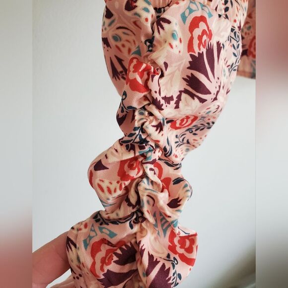 Free People Floral Long Sleeve Polyester Women's Top Key Hole Back Size XS - Picture 7 of 16